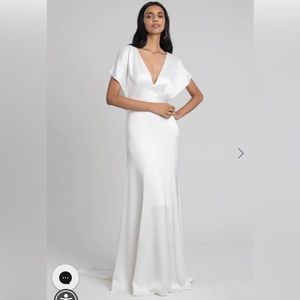 BHLDN Satin Ivory Wedding Dress- size 6, very elegant and classy!